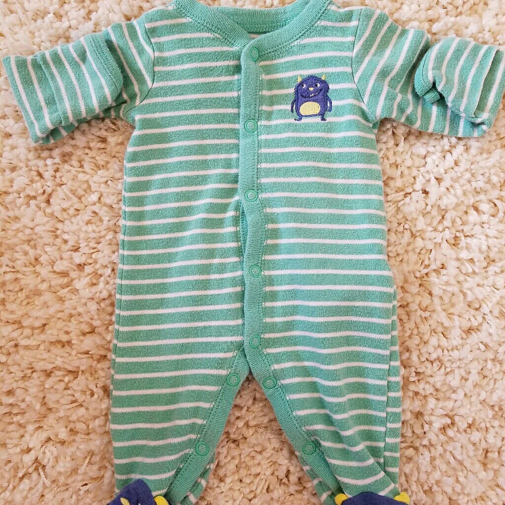 Newborn NB Boys Footie Pajama PJ Sleeper